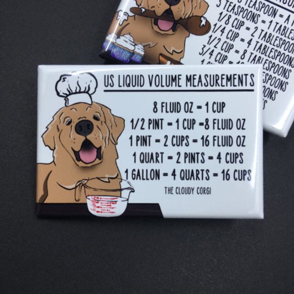 Golden Retriever Dog Kitchen Measurement Chart Set - Picture 4 of 7
